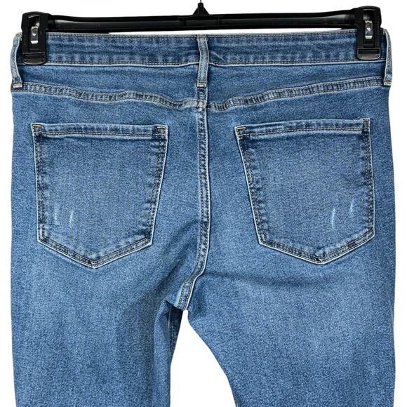 Old Navy SZ 12 SHORT Rockstar Super Skinny Jeans Crop Mid-Rise Distress Stretch - Picture 6 of 10